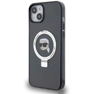 Etui Karl Lagerfeld Ring Stand Karl Head MagSafe do iPhone 15 - czarne