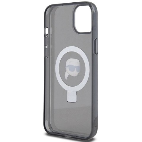 Etui Karl Lagerfeld Ring Stand Karl Head MagSafe do iPhone 15 - czarne Etui Karl Lagerfeld Ring Stand Karl Head MagSafe do iPhone 15 - czarne