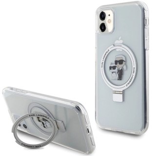 Etui Karl Lagerfeld Ring Stand Karl&Choupettte MagSafe do iPhone 11 / Xr - białe