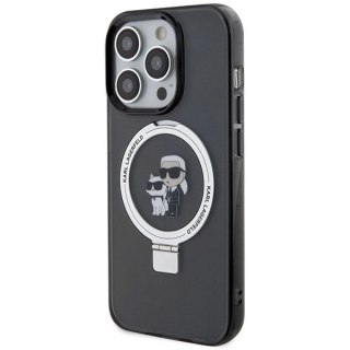 Etui Karl Lagerfeld Ring Stand Karl&Choupettte MagSafe do iPhone 13 Pro - czarne
