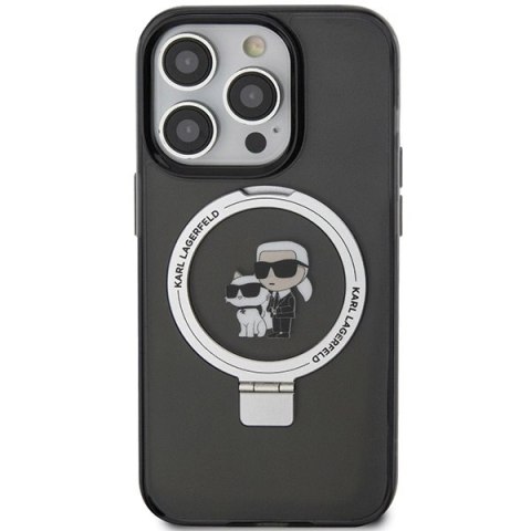 Etui Karl Lagerfeld Ring Stand Karl&Choupettte MagSafe do iPhone 13 Pro - czarne Etui Karl Lagerfeld Ring Stand Karl&Choupettte MagSafe do iPhone 13 Pro - czarne