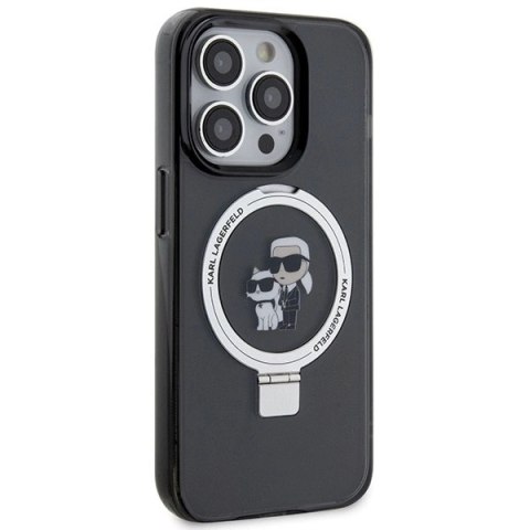 Etui Karl Lagerfeld Ring Stand Karl&Choupettte MagSafe do iPhone 13 Pro - czarne Etui Karl Lagerfeld Ring Stand Karl&Choupettte MagSafe do iPhone 13 Pro - czarne