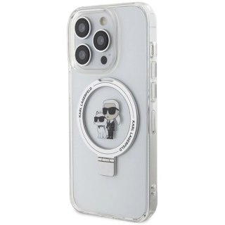 Etui Karl Lagerfeld Ring Stand Karl&Choupettte MagSafe do iPhone 14 Pro - białe