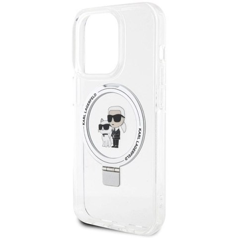 Etui Karl Lagerfeld Ring Stand Karl&Choupettte MagSafe do iPhone 14 Pro - białe