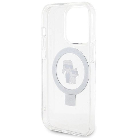 Etui Karl Lagerfeld Ring Stand Karl&Choupettte MagSafe do iPhone 14 Pro - białe