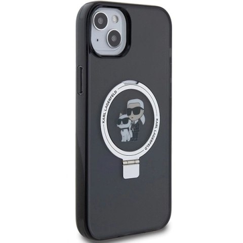 Etui Karl Lagerfeld Ring Stand Karl&Choupettte MagSafe do iPhone 15 Plus - czarne Etui Karl Lagerfeld Ring Stand Karl&Choupettte MagSafe do iPhone 15 Plus - czarne