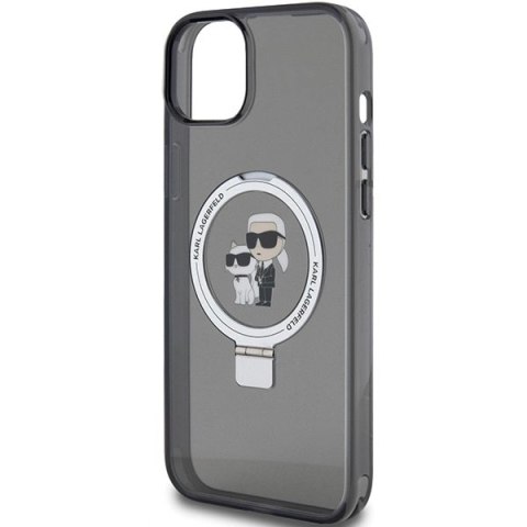 Etui Karl Lagerfeld Ring Stand Karl&Choupettte MagSafe do iPhone 15 Plus - czarne Etui Karl Lagerfeld Ring Stand Karl&Choupettte MagSafe do iPhone 15 Plus - czarne