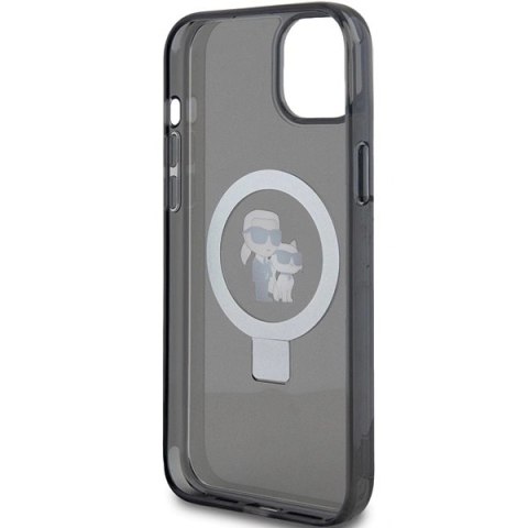 Etui Karl Lagerfeld Ring Stand Karl&Choupettte MagSafe do iPhone 15 Plus - czarne Etui Karl Lagerfeld Ring Stand Karl&Choupettte MagSafe do iPhone 15 Plus - czarne