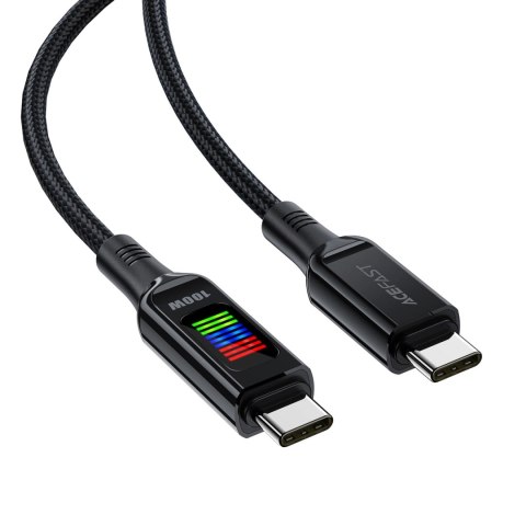 Kabel Acefast C7-03 USB-C USB-C 100W 1.2m z wyświetlaczem - czarny Kabel Acefast C7-03 USB-C USB-C 100W 1.2m z wyświetlaczem - czarny