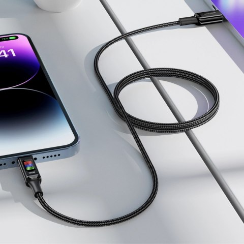 Kabel Acefast C7-03 USB-C USB-C 100W 1.2m z wyświetlaczem - czarny Kabel Acefast C7-03 USB-C USB-C 100W 1.2m z wyświetlaczem - czarny