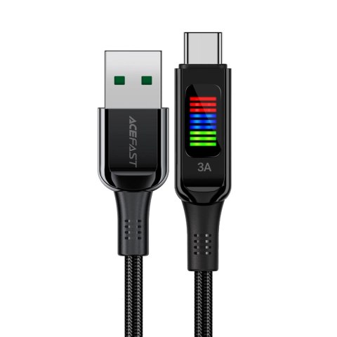 Kabel Acefast C7-04 USB-A USB-C 60W 1.2m z wyświetlaczem - czarny Kabel Acefast C7-04 USB-A USB-C 60W 1.2m z wyświetlaczem - czarny