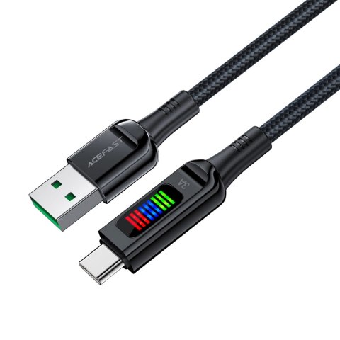 Kabel Acefast C7-04 USB-A USB-C 60W 1.2m z wyświetlaczem - czarny Kabel Acefast C7-04 USB-A USB-C 60W 1.2m z wyświetlaczem - czarny