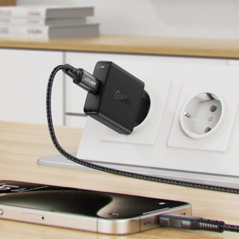 Ładowarka sieciowa Acefast A65 PD 20W GaN USB-C ultra slim - czarna