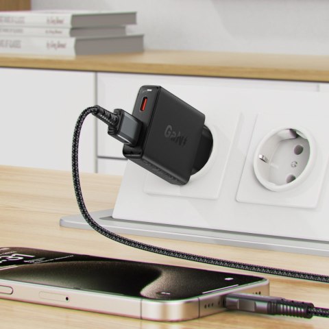 Ładowarka sieciowa Acefast A69 PD 30W GaN USB-A USB-C ultra slim- czarna Ładowarka sieciowa Acefast A69 PD 30W GaN USB-A USB-C ultra slim- czarna