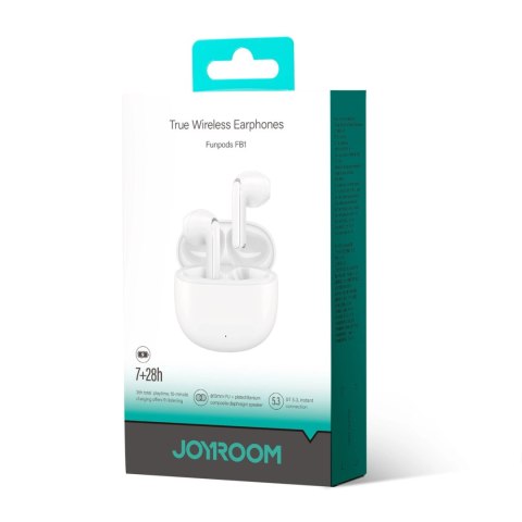 Słuchawki bezprzewodowe TWS Joyroom Funpods Series JR-FB1 Bluetooth 5.3 - białe Słuchawki bezprzewodowe TWS Joyroom Funpods Series JR-FB1 Bluetooth 5.3 - białe