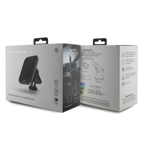 Uchwyt indukcyjny BMW MagSafe Signature Edition 15W do szyby lub kratki nawiewu - czarny Uchwyt indukcyjny BMW MagSafe Signature Edition 15W do szyby lub kratki nawiewu - czarny