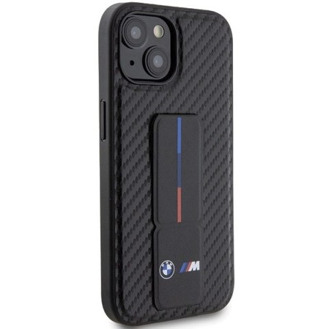 Etui BMW Grip Stand Smooth & Carbon na iPhone 15 - czarne Etui BMW Grip Stand Smooth & Carbon na iPhone 15 - czarne