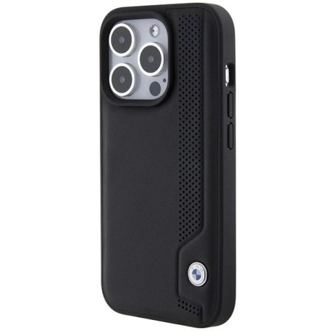Etui BMW Leather Blue Dots na iPhone 15 Pro Max - czarne Etui BMW Leather Blue Dots na iPhone 15 Pro Max - czarne