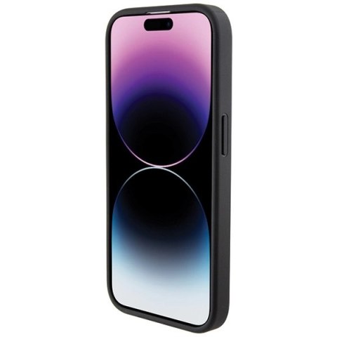 Etui BMW Leather Blue Dots na iPhone 15 Pro - czarne Etui BMW Leather Blue Dots na iPhone 15 Pro - czarne