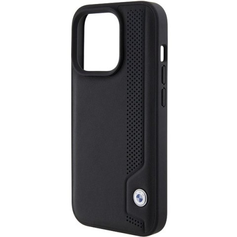 Etui BMW Leather Blue Dots na iPhone 15 Pro - czarne Etui BMW Leather Blue Dots na iPhone 15 Pro - czarne
