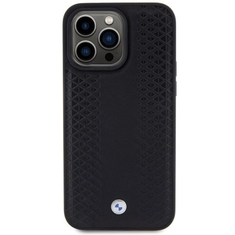 Etui BMW Leather Diamond Pattern na iPhone 15 Pro - czarne Etui BMW Leather Diamond Pattern na iPhone 15 Pro - czarne
