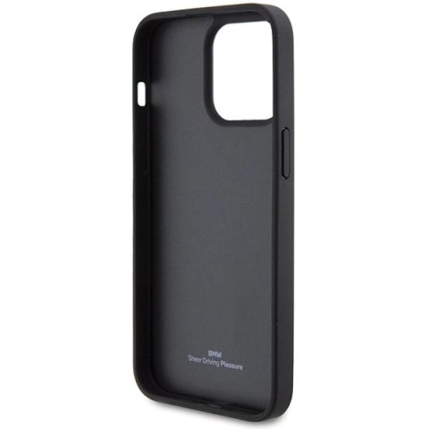 Etui BMW Leather Diamond Pattern na iPhone 15 Pro - czarne Etui BMW Leather Diamond Pattern na iPhone 15 Pro - czarne