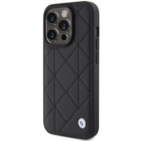 Etui BMW Leather Quilted na iPhone 15 Pro Max - czarne Etui BMW Leather Quilted na iPhone 15 Pro Max - czarne