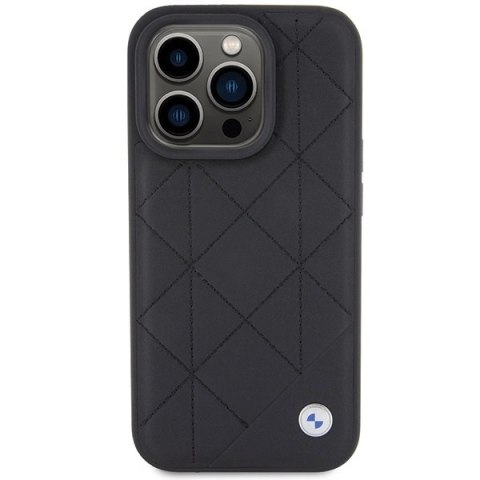 Etui BMW Leather Quilted na iPhone 15 Pro Max - czarne Etui BMW Leather Quilted na iPhone 15 Pro Max - czarne