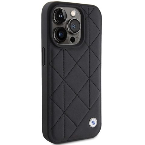 Etui BMW Leather Quilted na iPhone 15 Pro Max - czarne Etui BMW Leather Quilted na iPhone 15 Pro Max - czarne
