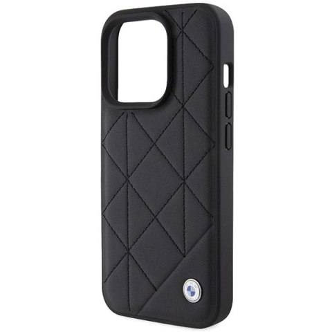 Etui BMW Leather Quilted na iPhone 15 Pro Max - czarne Etui BMW Leather Quilted na iPhone 15 Pro Max - czarne