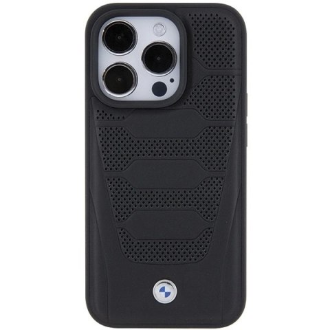 Etui BMW Leather Seats Pattern na iPhone 15 Pro Max - czarne