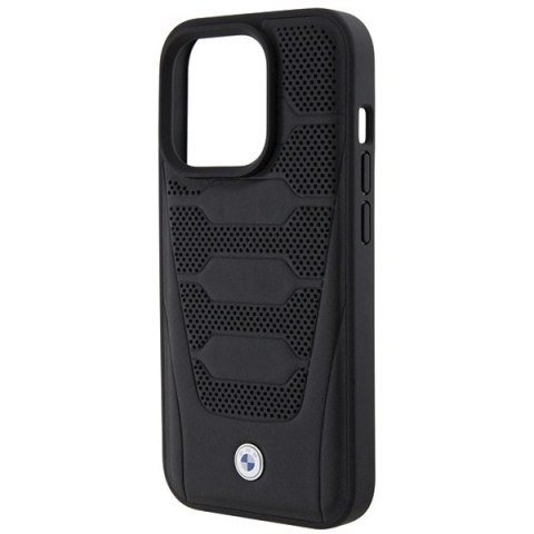 Etui BMW Leather Seats Pattern na iPhone 15 Pro Max - czarne
