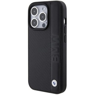 Etui BMW Leather Textured & Stripe na iPhone 15 Pro Max - czarne