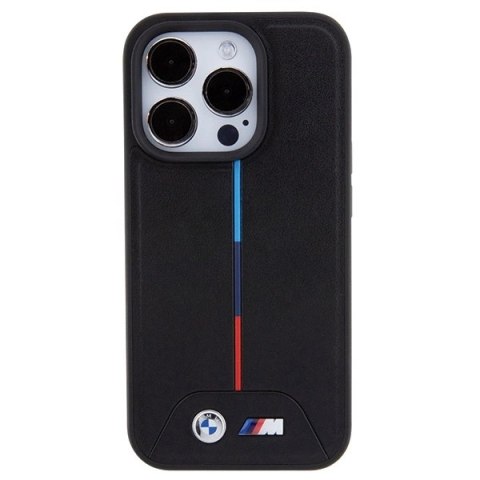 Etui BMW Quilted Tricolor MagSafe na iPhone 15 Pro Max - czarne