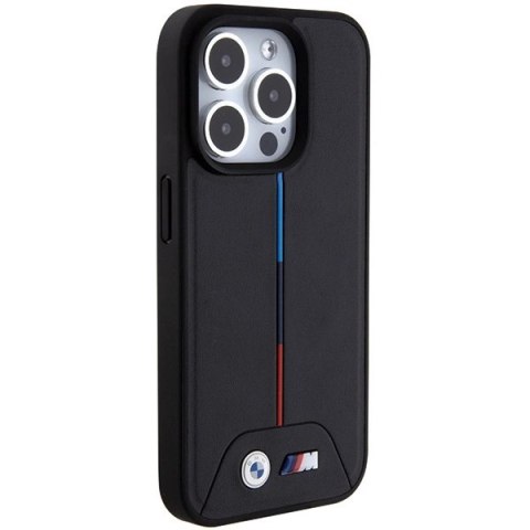 Etui BMW Quilted Tricolor MagSafe na iPhone 15 Pro Max - czarne