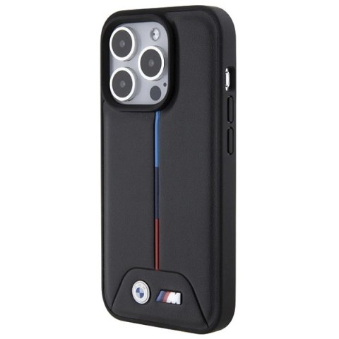 Etui BMW Quilted Tricolor na iPhone 15 Pro Max - czarne Etui BMW Quilted Tricolor na iPhone 15 Pro Max - czarne