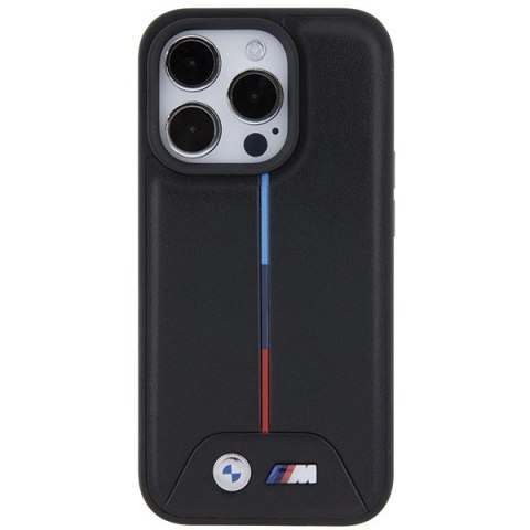 Etui BMW Quilted Tricolor na iPhone 15 Pro Max - czarne Etui BMW Quilted Tricolor na iPhone 15 Pro Max - czarne