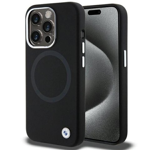 Etui BMW Signature Liquid Silicone MagSafe na iPhone 15 Pro - czarne Etui BMW Signature Liquid Silicone MagSafe na iPhone 15 Pro - czarne