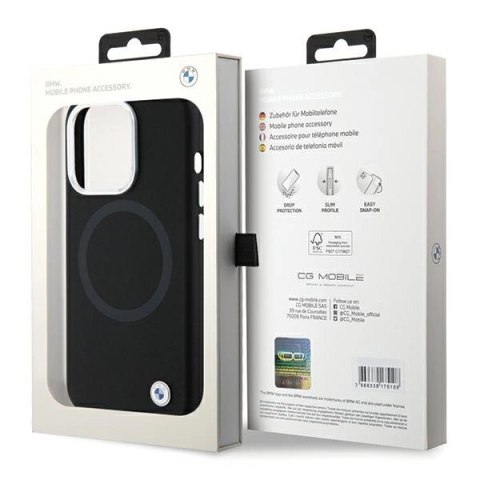 Etui BMW Signature Liquid Silicone MagSafe na iPhone 15 Pro - czarne Etui BMW Signature Liquid Silicone MagSafe na iPhone 15 Pro - czarne