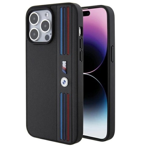 Etui BMW Tricolor M Collection na iPhone 15 Pro - czarne Etui BMW Tricolor M Collection na iPhone 15 Pro - czarne