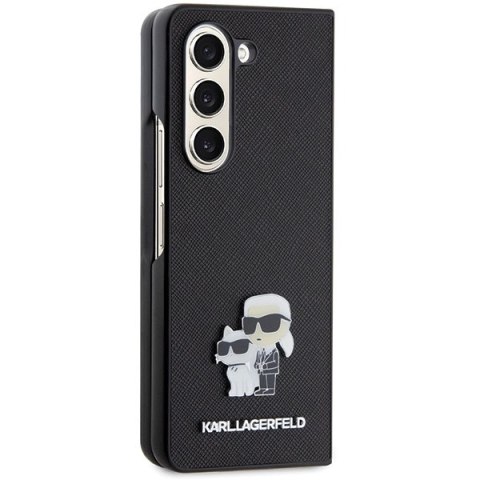 Etui Karl Lagerfeld Saffiano Karl&Choupette Pin na Samsung Galaxy Z Fold 5 - czarne Etui Karl Lagerfeld Saffiano Karl&Choupette Pin na Samsung Galaxy Z Fold 5 - czarne