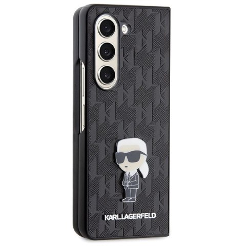 Etui Karl Lagerfeld Saffiano Monogram Ikonik Pin na Samsung Galaxy Z Fold 5 - czarne Etui Karl Lagerfeld Saffiano Monogram Ikonik Pin na Samsung Galaxy Z Fold 5 - czarne