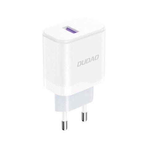 Ładowarka Dudao A20EU sieciowa USB-A 18W - biała + kabel USB-A - USB-C Ładowarka Dudao A20EU sieciowa USB-A 18W - biała + kabel USB-A - USB-C