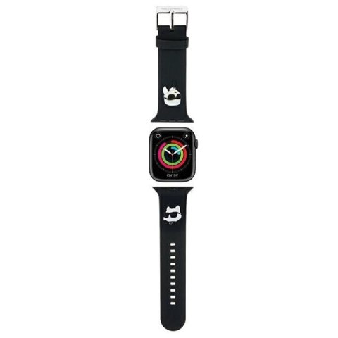 Pasek Karl Lagerfeld 3D Rubber Karl&Choupette Heads na Apple Watch 38/40/41mm - czarny Pasek Karl Lagerfeld 3D Rubber Karl&Choupette Heads na Apple Watch 38/40/41mm - czarny