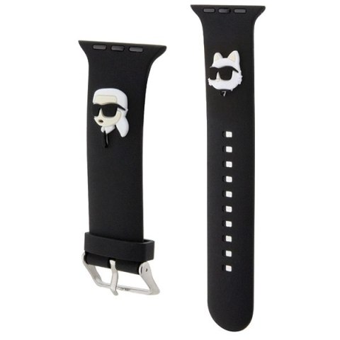 Pasek Karl Lagerfeld 3D Rubber Karl&Choupette Heads na Apple Watch 38/40/41mm - czarny Pasek Karl Lagerfeld 3D Rubber Karl&Choupette Heads na Apple Watch 38/40/41mm - czarny