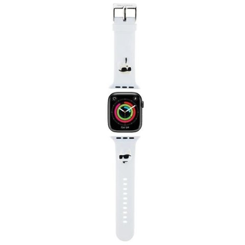 Pasek Karl Lagerfeld 3D Rubber Karl&Choupette Heads na Apple Watch 42/44/45/49mm - biały Pasek Karl Lagerfeld 3D Rubber Karl&Choupette Heads na Apple Watch 42/44/45/49mm - biały
