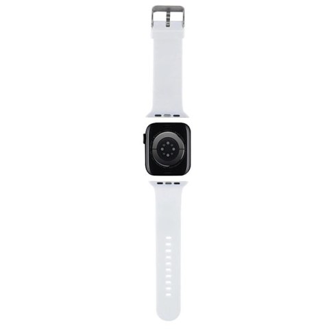 Pasek Karl Lagerfeld 3D Rubber Karl&Choupette Heads na Apple Watch 42/44/45/49mm - biały Pasek Karl Lagerfeld 3D Rubber Karl&Choupette Heads na Apple Watch 42/44/45/49mm - biały