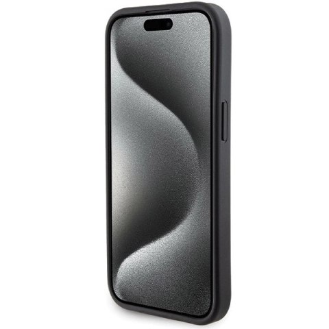 Etui Ferrari Grip Stand Metal Logo na iPhone 15 - czarne Etui Ferrari Grip Stand Metal Logo na iPhone 15 - czarne