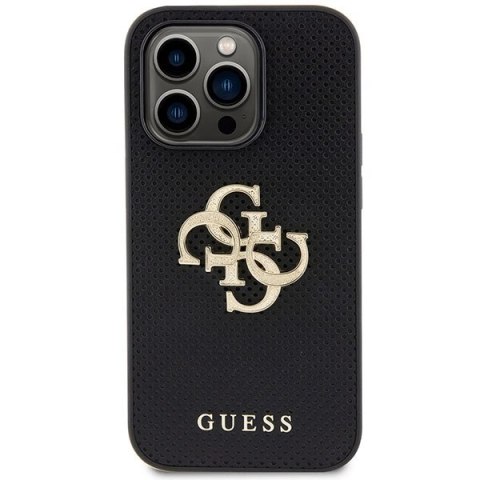 Etui Guess Perforated 4G Glitter na iPhone 15 Pro Max - czarne
