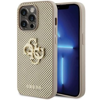 Etui Guess Perforated 4G Glitter na iPhone 15 Pro - złote